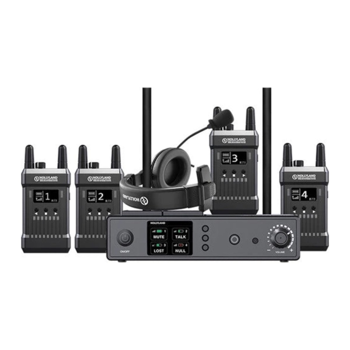 Hollyland Full-Duplex Intercom System with Four Beltpack Transceivers