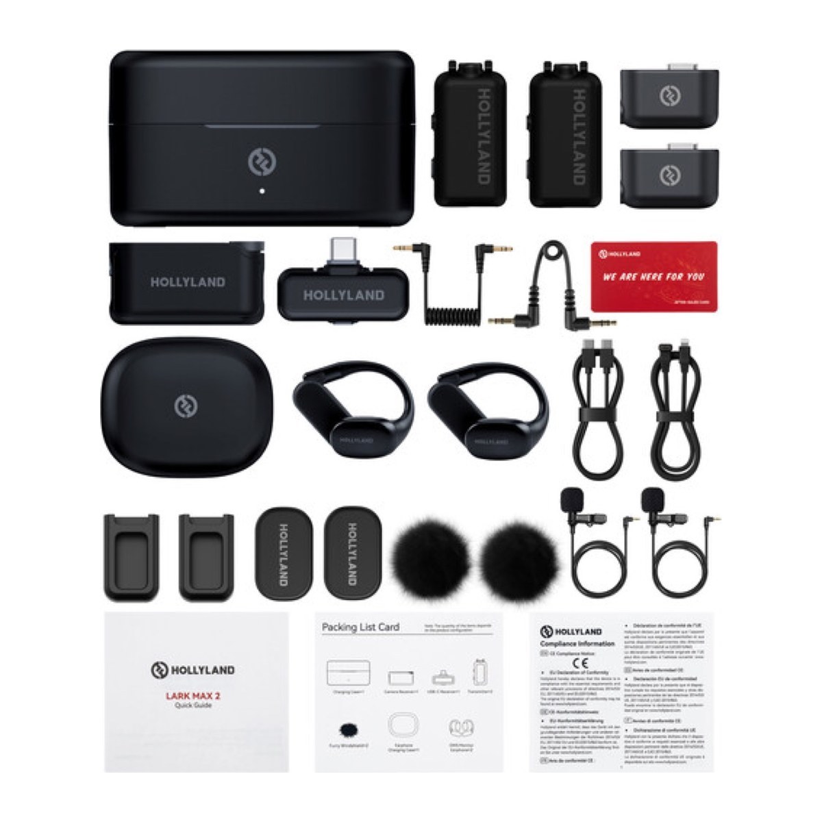 Hollyland LARK MAX 2 Combo 2-Person Wireless Microphone System for Cameras and Mobile Devices (Space Gray, 2.4 GHz)