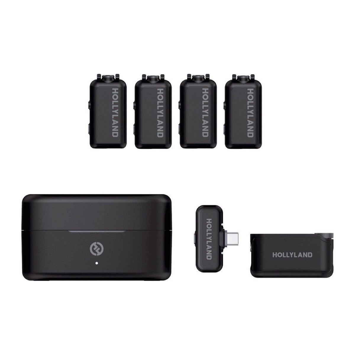 Hollyland LARK MAX 2 Combo 4-Person Wireless Microphone System for Cameras and Mobile Devices (Space Gray, 2.4 GHz)